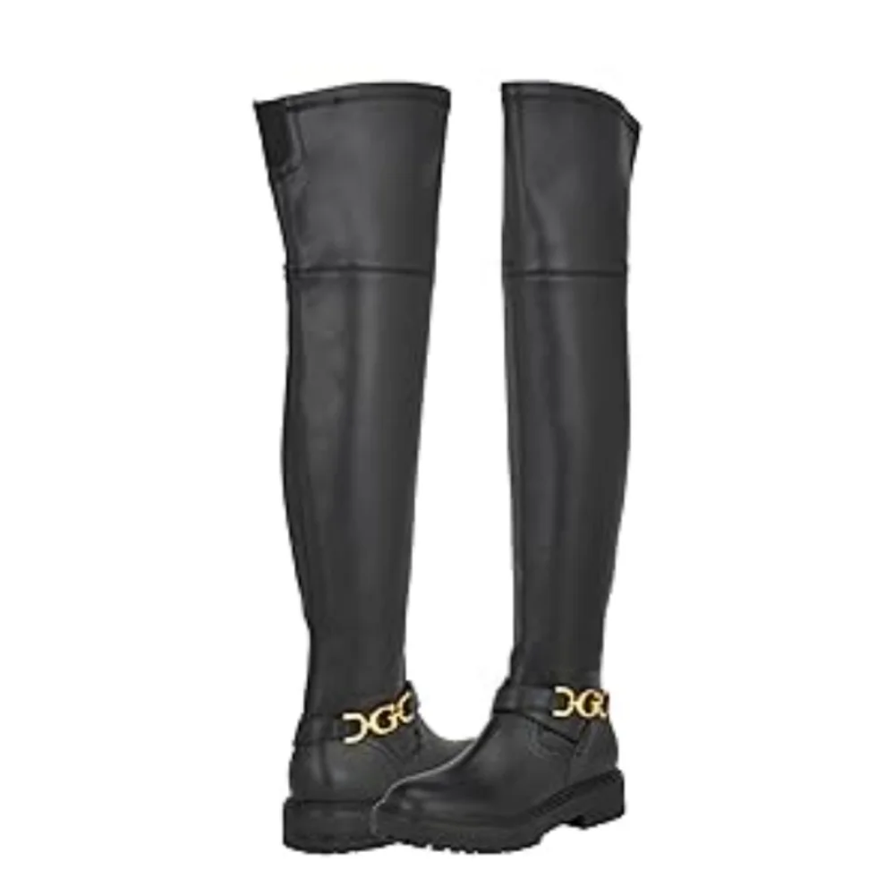 New w/Box Guess Jellio Vegan Leather 1/4 Zip Lug Sole Over The Knee Boots Size 7